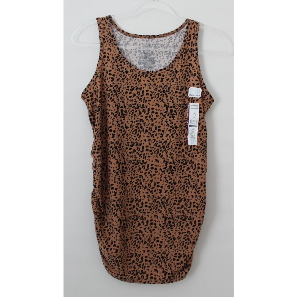 Sleeveless Leopard Print Tank Top - Brown/Black